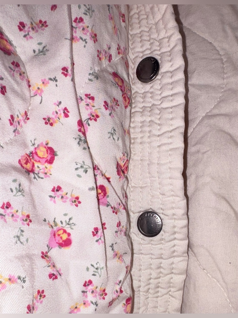 Blank NYC Quilted Floral Patchwork Puffer Jacket - Pink & Blue - Picture 6 of 9